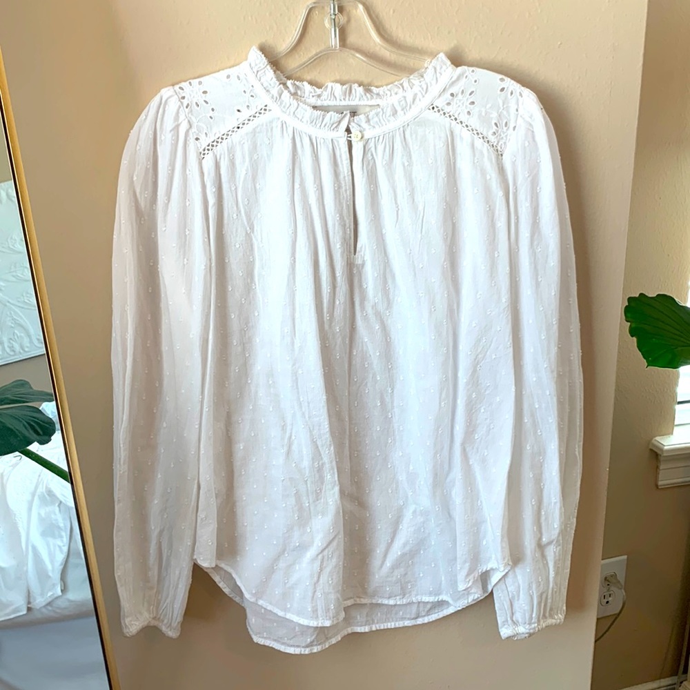 The Loft white long sleeve blouse